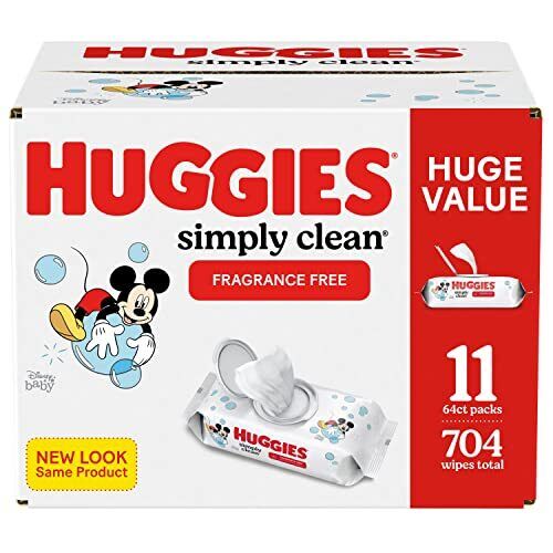 Baby Wipes, Unscented, Huggies Simply Clean Fragrance-free Baby Diaper Wipes,